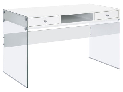 Barretta - 2 Drawer Writing Desk - Gloss White