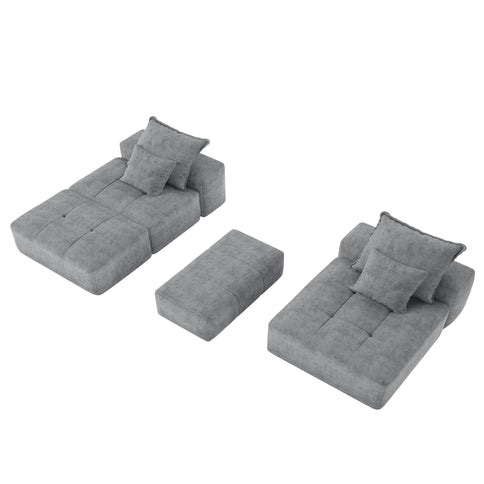 Modern Oversized Diy Combination Modular Sectional Sofa With Pillows