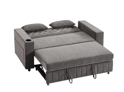 Pull-Out Sofa Bed Convertible Couch With Adjustable Backrest For Living Room
