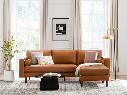 Mid-Century Tufted Sectional With Reversible Chaise