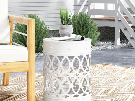 Outdoor Metal Large End Table, Modern Design