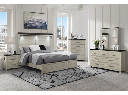 Augusta - Dresser, 7 Spacious Drawers, Block Feet - Beige Brown