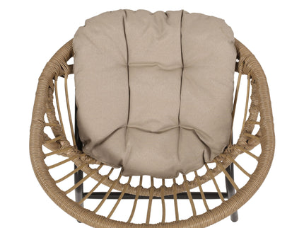 Outdoor Accent Chair With Curved Back And Basket Frame, (Set of 2) - Light Brown / Beige
