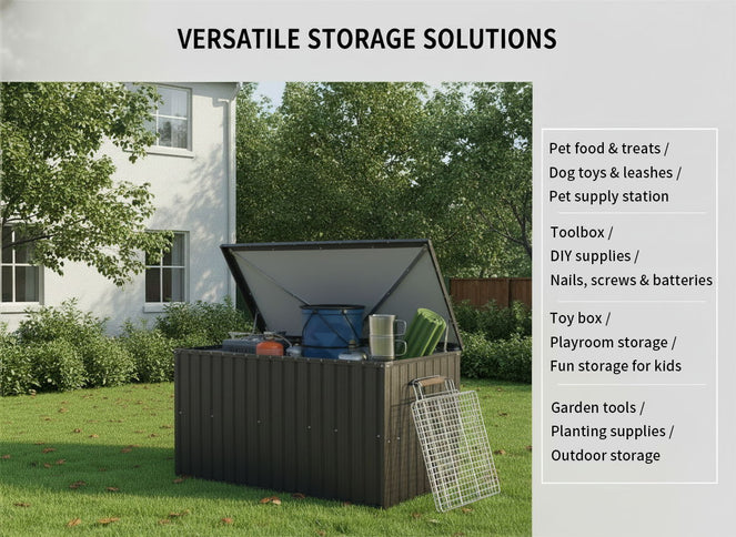 Out Door Metal Storage Box Store Medium - Black