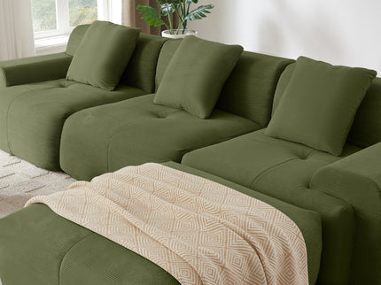 L Shaped Modular Sectional Sofa And Movable Ottoman