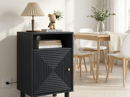Nightstand With Charging Station & Storage