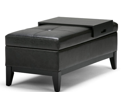 Oregon - Contemporary Storage Ottoman Bench With Tray