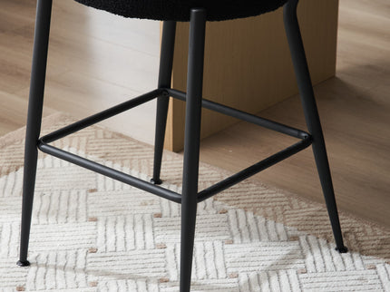 Modern Teddy Fabric Upholstered Bar Stools - Legs