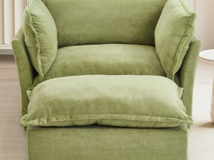 Modern Armchair Sofa With Movable Ottoman