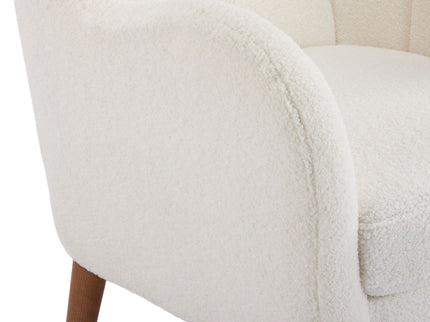 Accent Chair With Birch Wood Legs - White