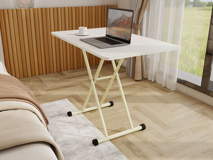 Adjustable Standing Table, Indoor & Outdoor Use, Portable With Adjustable Height - Off White / White