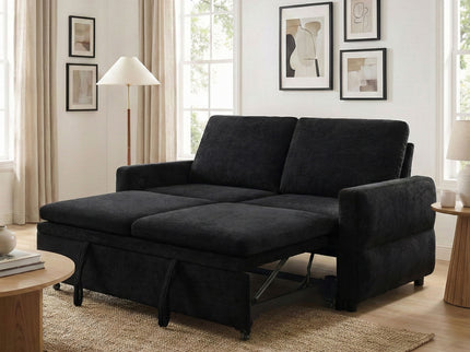 Convertible Sofa Bed Loveseat With Adjustable Backrest And USB Ports