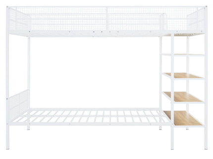 Bunk Bed With 5 Tier Shelves