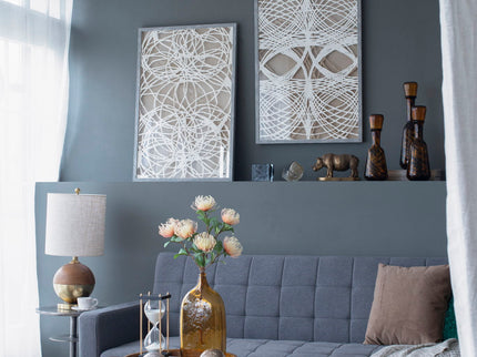 Leaf Shadow Box Wall Decor (Set of 2) - White / Gray