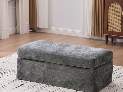 Wide Modern Upholstered Ottoman Foot Stool