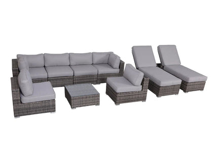 Seating Set With Cushions Handcrafted Wicker Design
