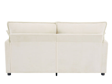 Modern Loveseat Sofa, Upholstered Couch With Side Storage Pockets