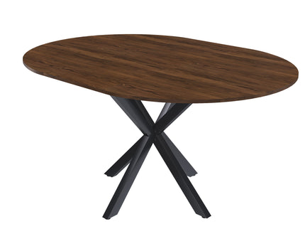 Round Dining Table With Extendable Blades, X Base