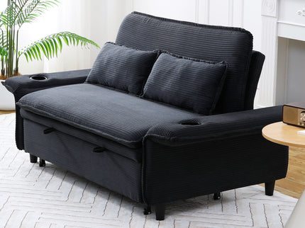 Modern Fabric Multi-Functional Sofa Bed With Adjustable Armrests And Backrests