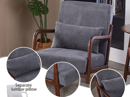 Accent Chair With Pillow And Wood Frame