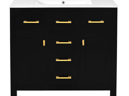 Bathroom Vanity With Sink Combo Set, Modern Bathroom Cabinet With 4 Drawers