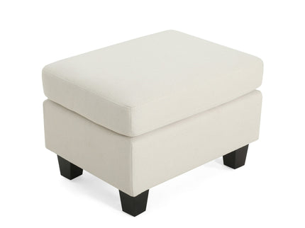 Springfield - Ottoman Contemporary Design Fabric Birch Wood Legs - Beige