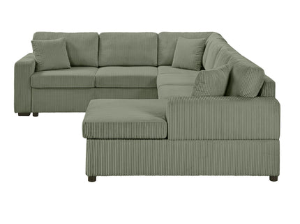 Oversized Sectional U-Shaped Sofa With Chaise Lounge And Three Soft Throw Pillows