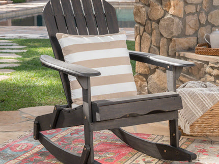 Outdoor Adirondack Rocking Chair With Hand Crafted Details