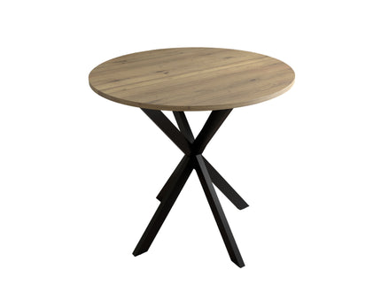Round Dining Table For 2 - 4 People, Compact Kitchen Or Dining Room - Rustic Brown