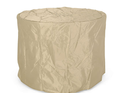 Transitional Outdoor 32" Round Propane Fire Pit Table, Lightweight Concrete Construction - Stone Gray