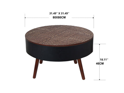 Round Coffee Table With Storage Function For Living Rooms