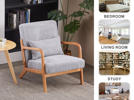 Accent Arm Chair With Pillow Upholstered