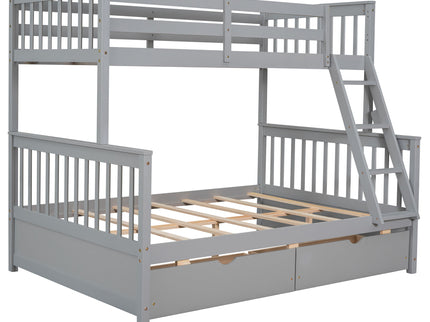 Bunk Bed With Ladders And 2 Storage Drawers