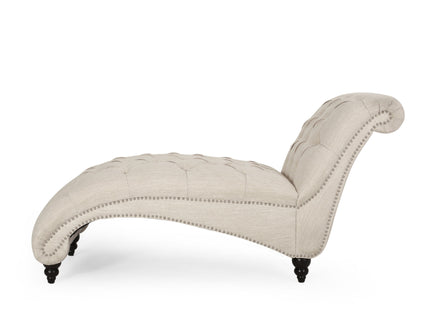 Chaise Lounge With Button Tufted Diamon Stitch