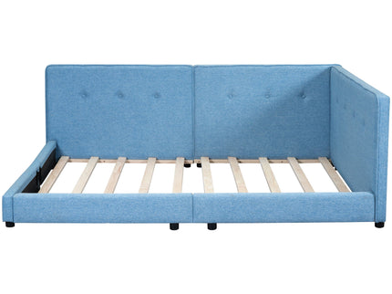 Modern Upholstered Platform Bed With USB Ports And LED Belt