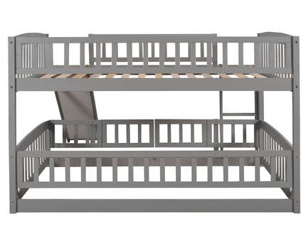 Low Bunk Bed With Slide, Fence And Ladder