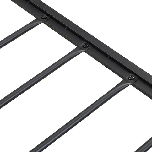 Modern Bed Frame With LED Lights, Upholstered Headboard, USB Charging