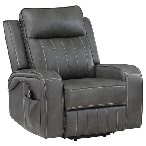 Mckinley - Upholstered Power Lift Recliner Chair With Remote Control - Gray
