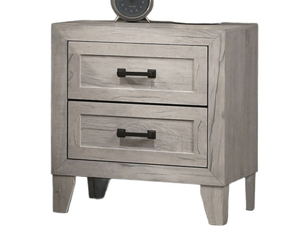 Nightstand, Bedside Table - White Washed