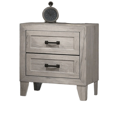 Nightstand, Bedside Table - White Washed