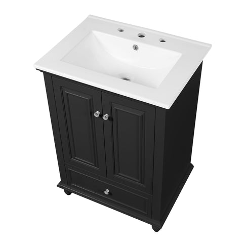 Modern Bathroom Vanity With Sink, Cabinet With Drawer And Dividers, Rectangular Storage Unit