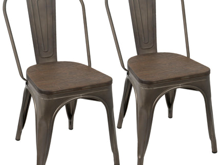 Oregon - IndustrialFarmhouse Stackable Dining Chair (Set of 2)