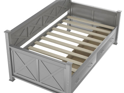 Modern Daybed With 2 Large Drawers, X Shaped Frame
