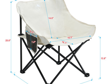 2 Pieces Outdoor Camping Chairs Folding / Portable, Comfortable Seating, Durable Steel Fram