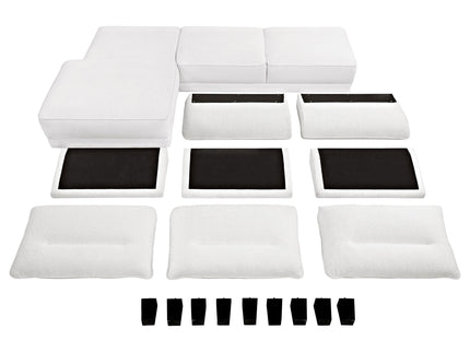 Granholm - Upholstered Curved Arm Sectional Sofa - White