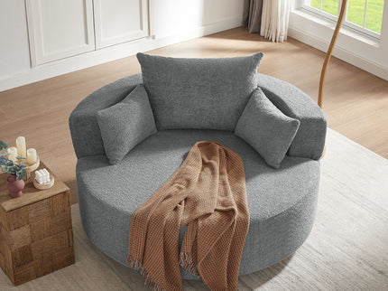 360° Swivel Accent Barrel Chair With 3 Removable Pillows For Living Room