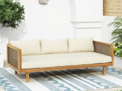 Claremont - 3 Seater Daybed Teak Acacia Wood Water Resistant Cushions