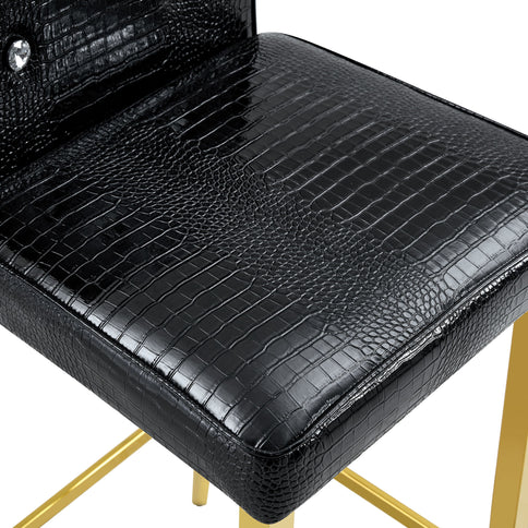 Bar Chairs With Crystal Clasp Design (Set of 2)