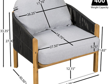 Grotta - Outdoor Wood Club Chair (Set of 2)