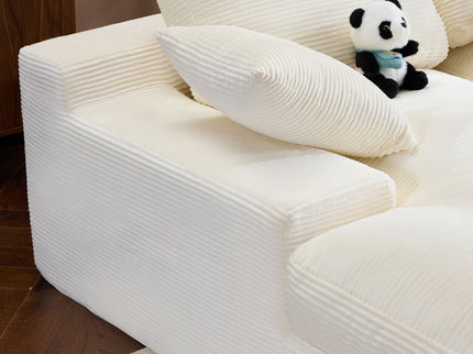 Compressed Sofa With 3 Back Cushions, 2 Throw Pillows